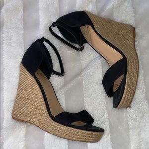 Cute Black espadrille wedge sandals